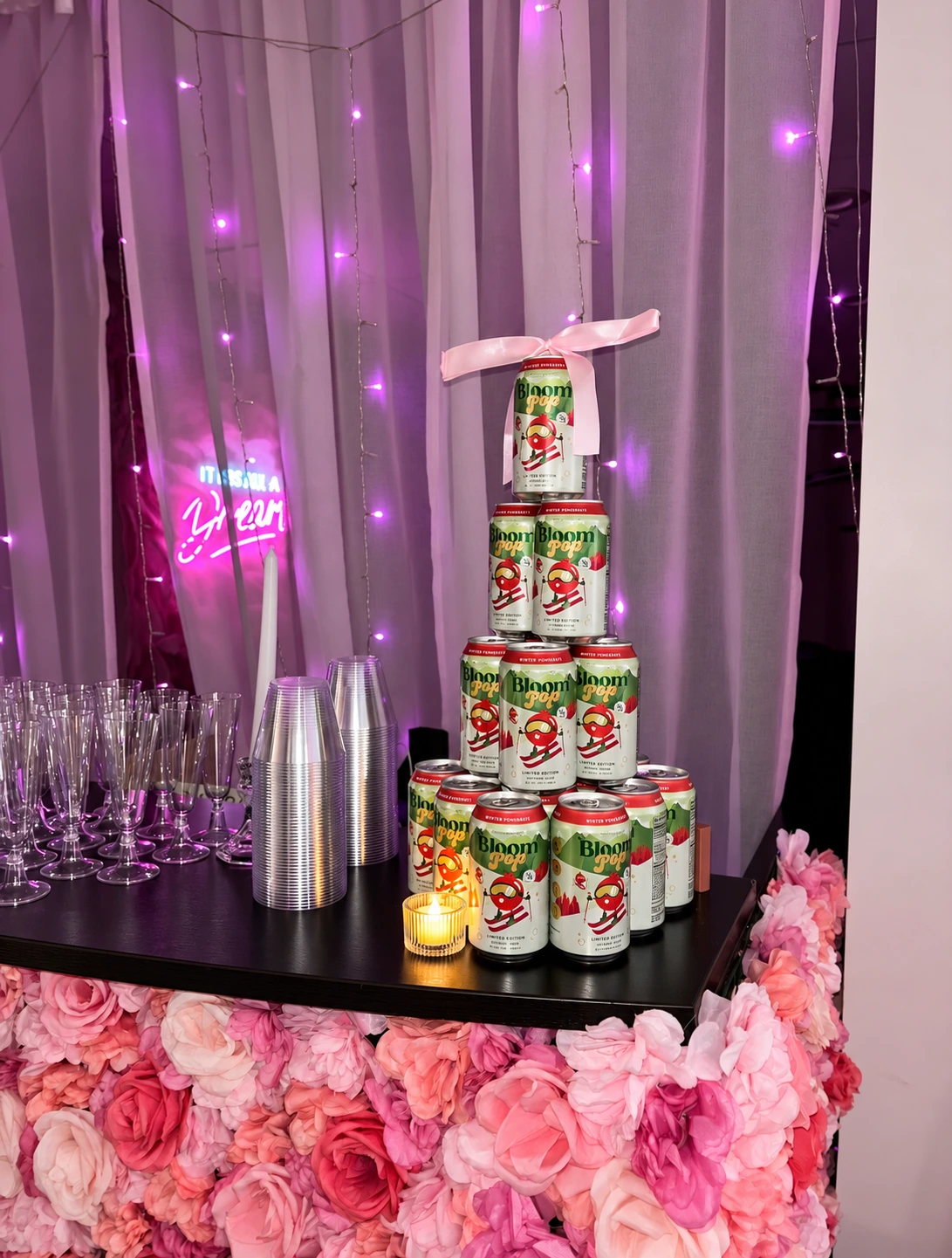 The festive drink display at the Christmas party