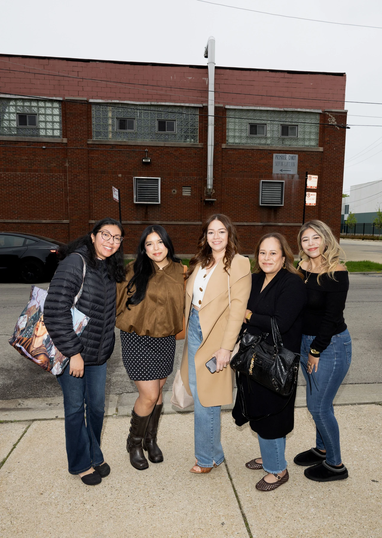 Friends gathered outside the conference venue