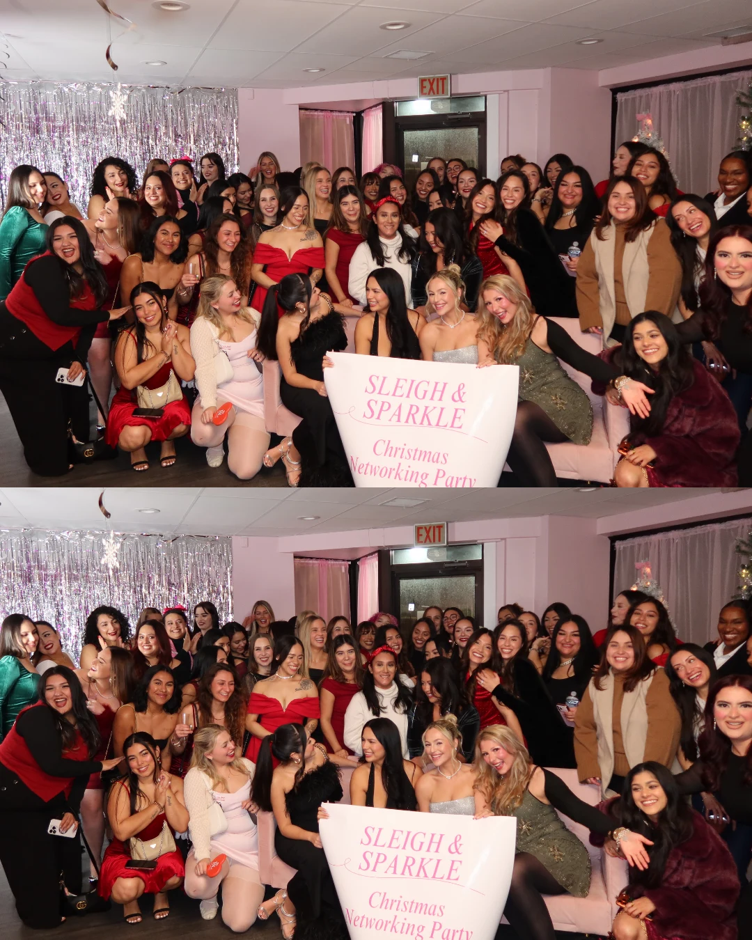 The Christmas networking party community gathered together